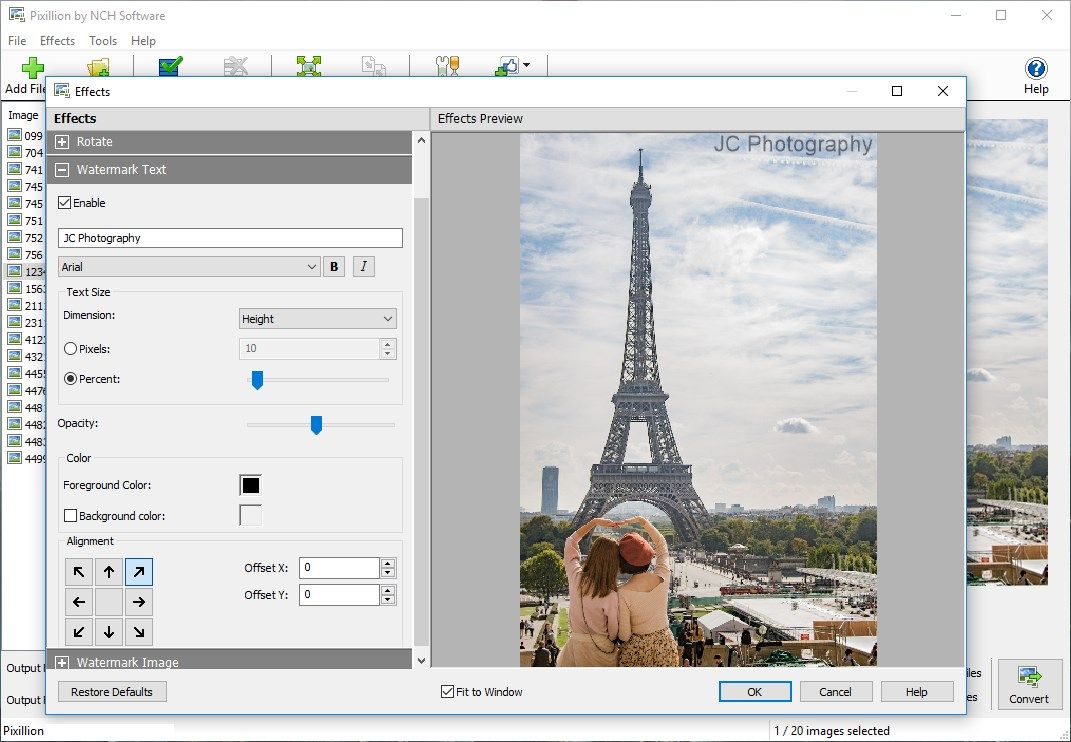 Easily rotate your image, add a watermark, and more