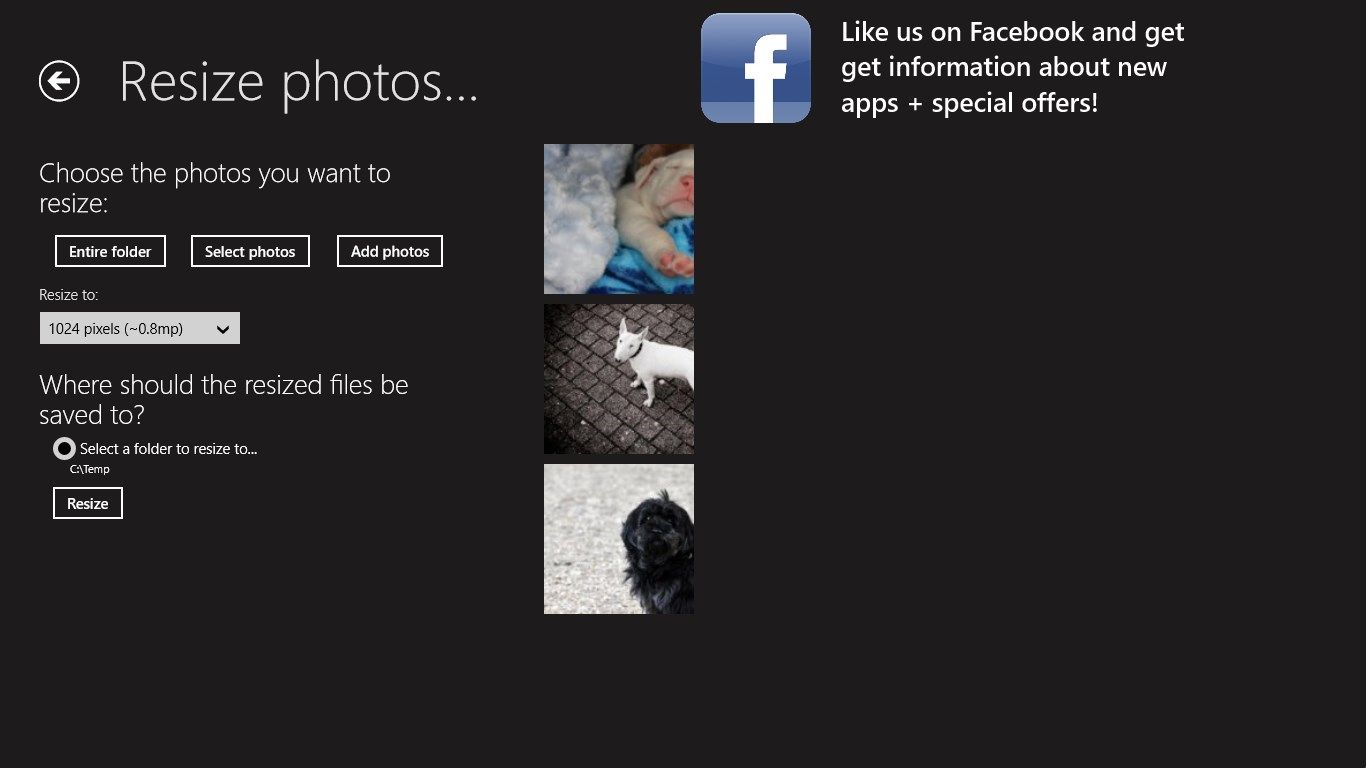 You can also pick images to resize directly, w/o going through share.