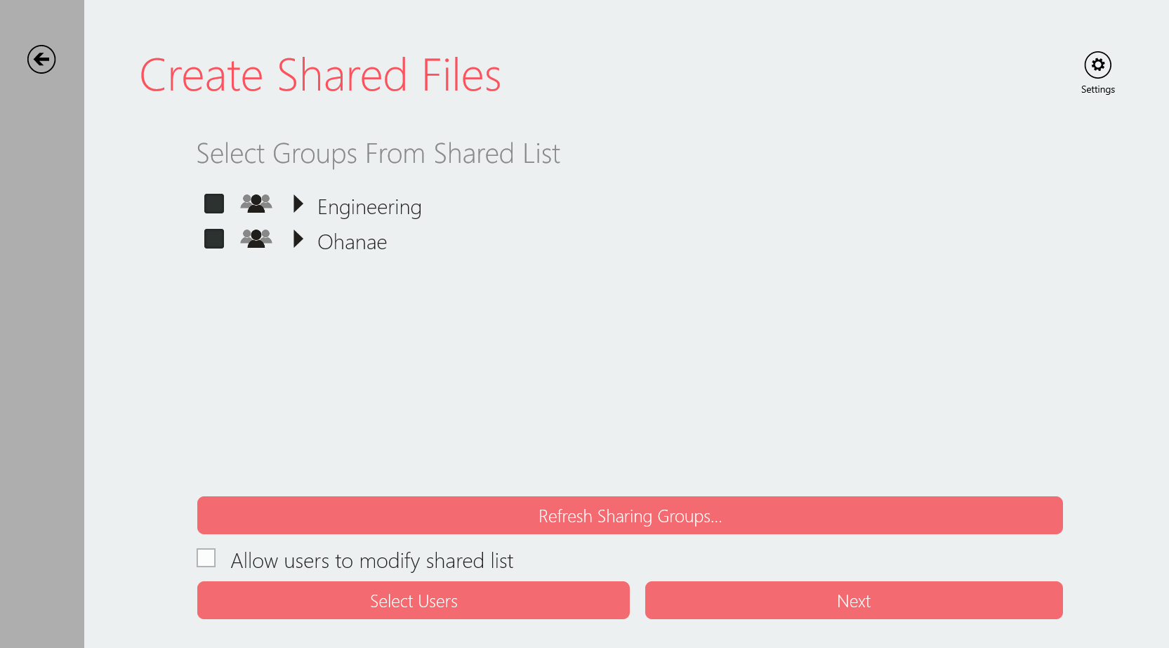 File sharing groups allow you to quickly share files with a group of users