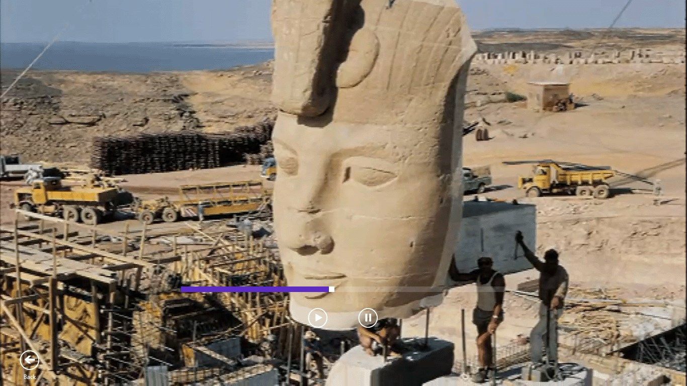 The moving of the Abu Simbel Temples  is one of the 29 rare and original movies included in this app