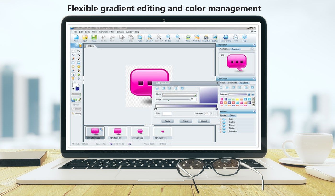 Flexible gradient editing and color management