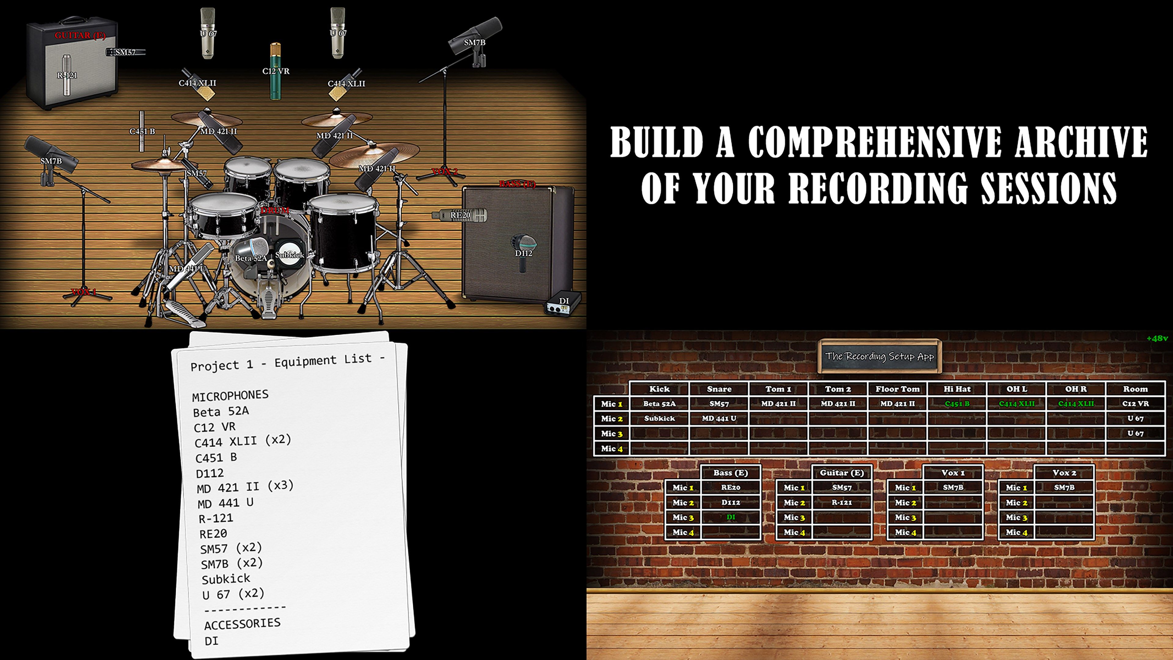 Build a comprehensive archive of your recording sessions