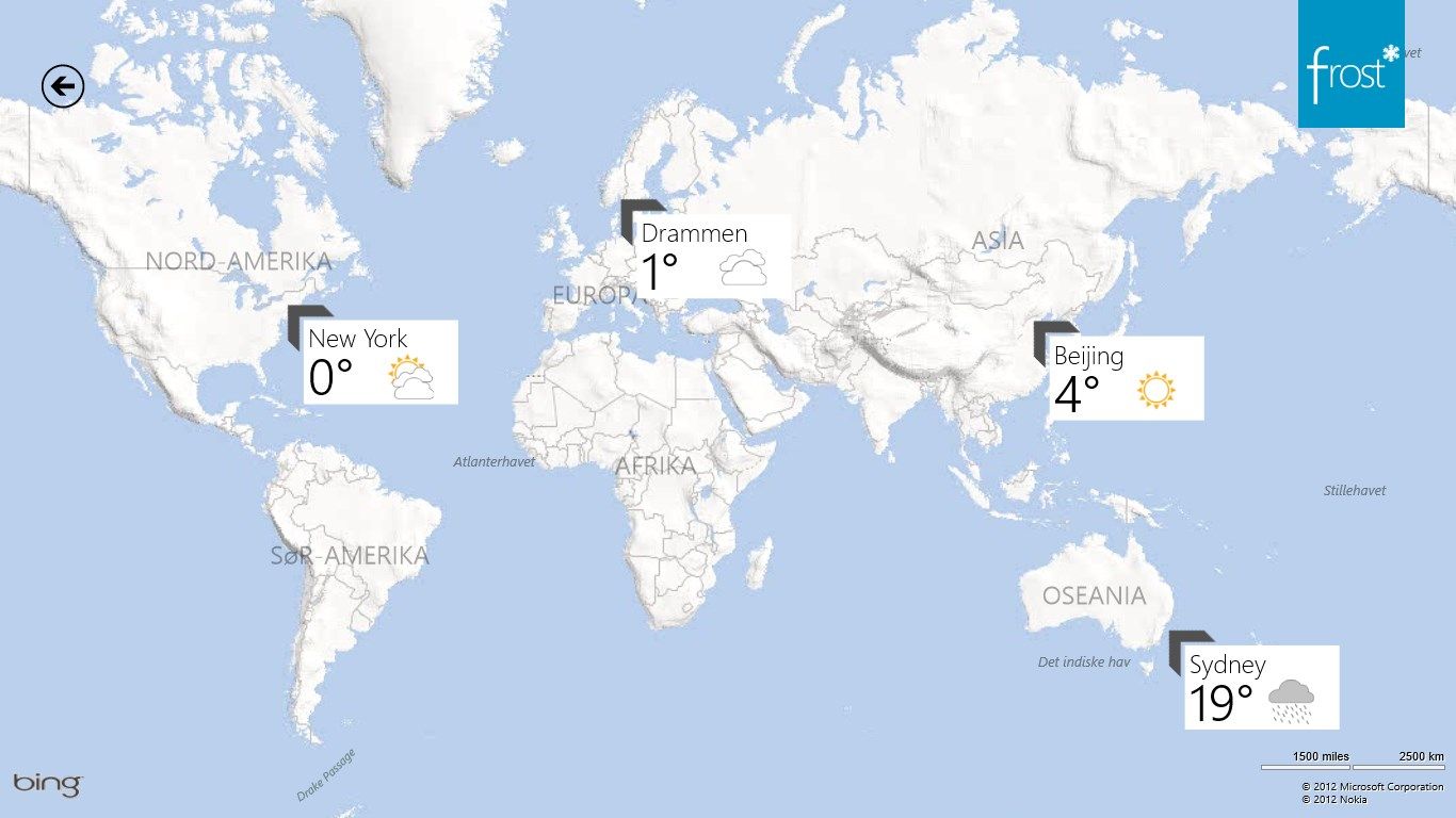 View your locations on the worldmap. Find new locations by clicking on the map.