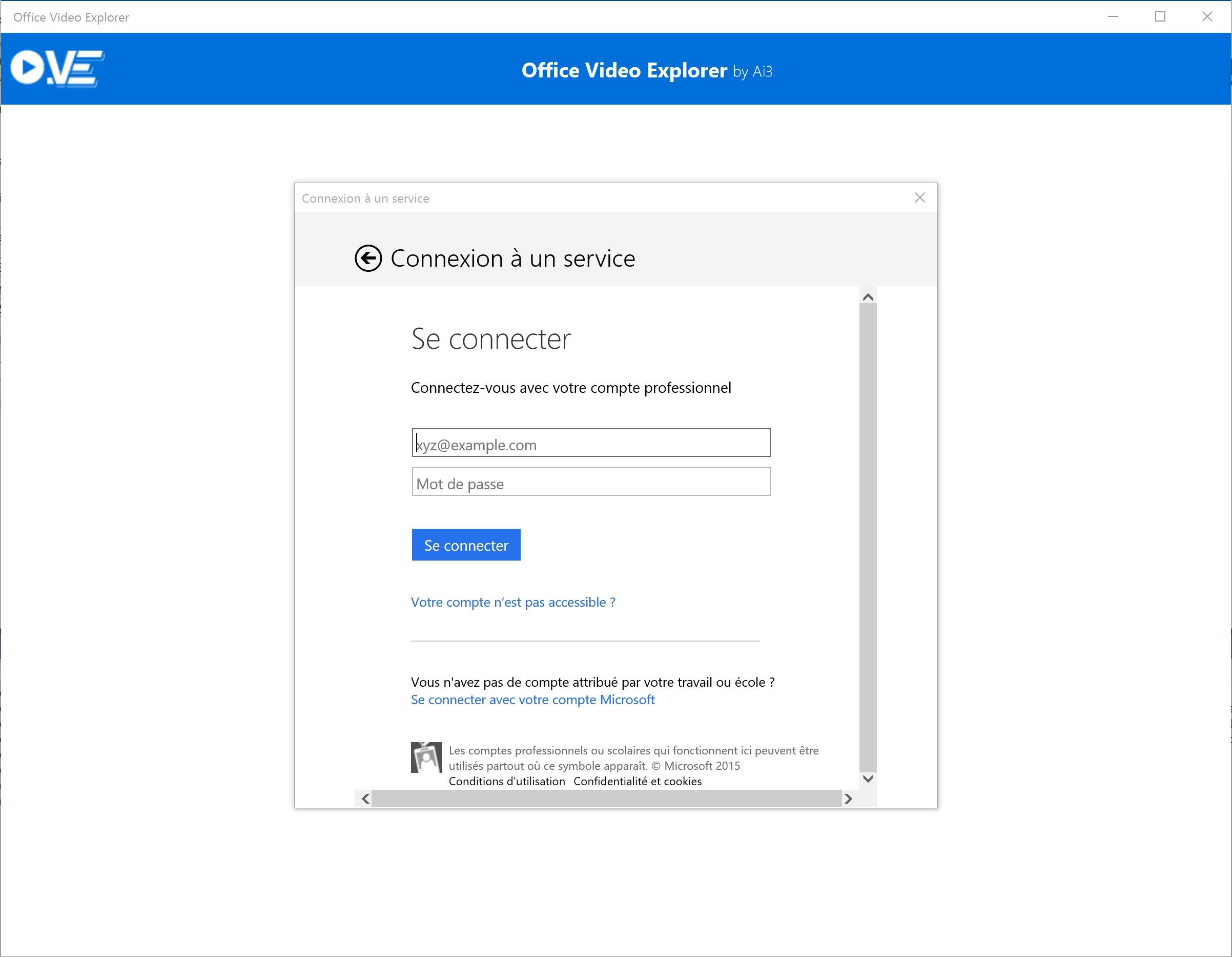 Log in with your Office 365 account