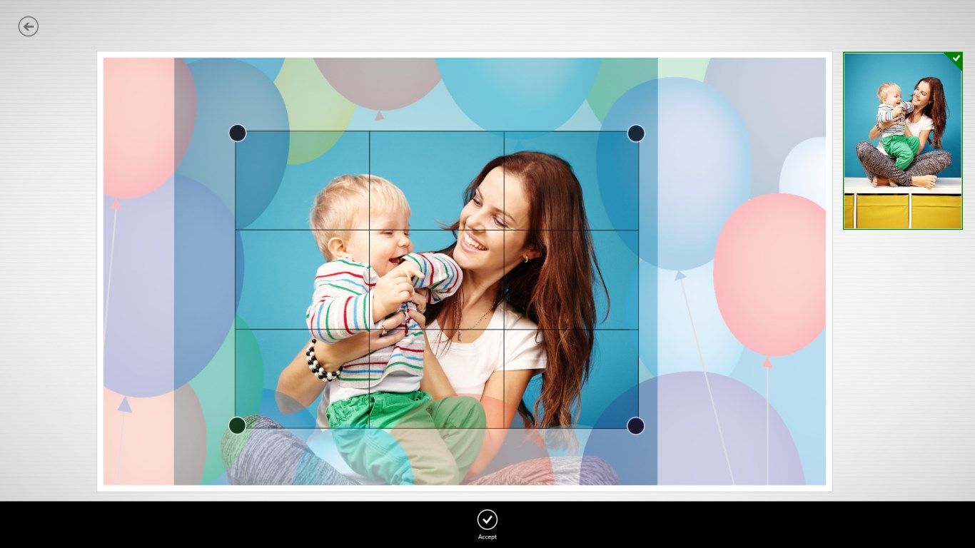 Resize, Rotate and Crop the photos to better fit the frame.