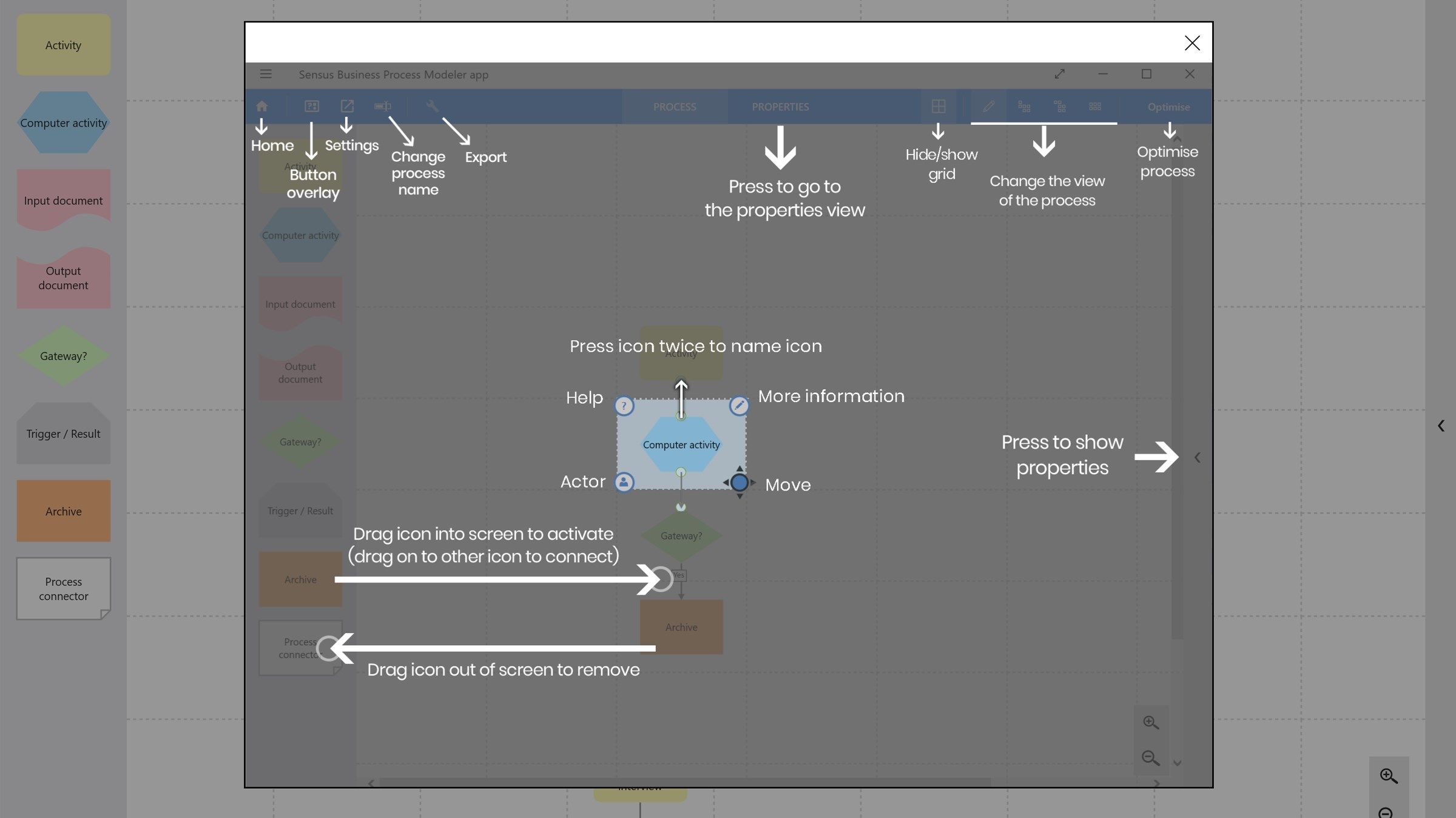 Sensus Business Process Modeler app