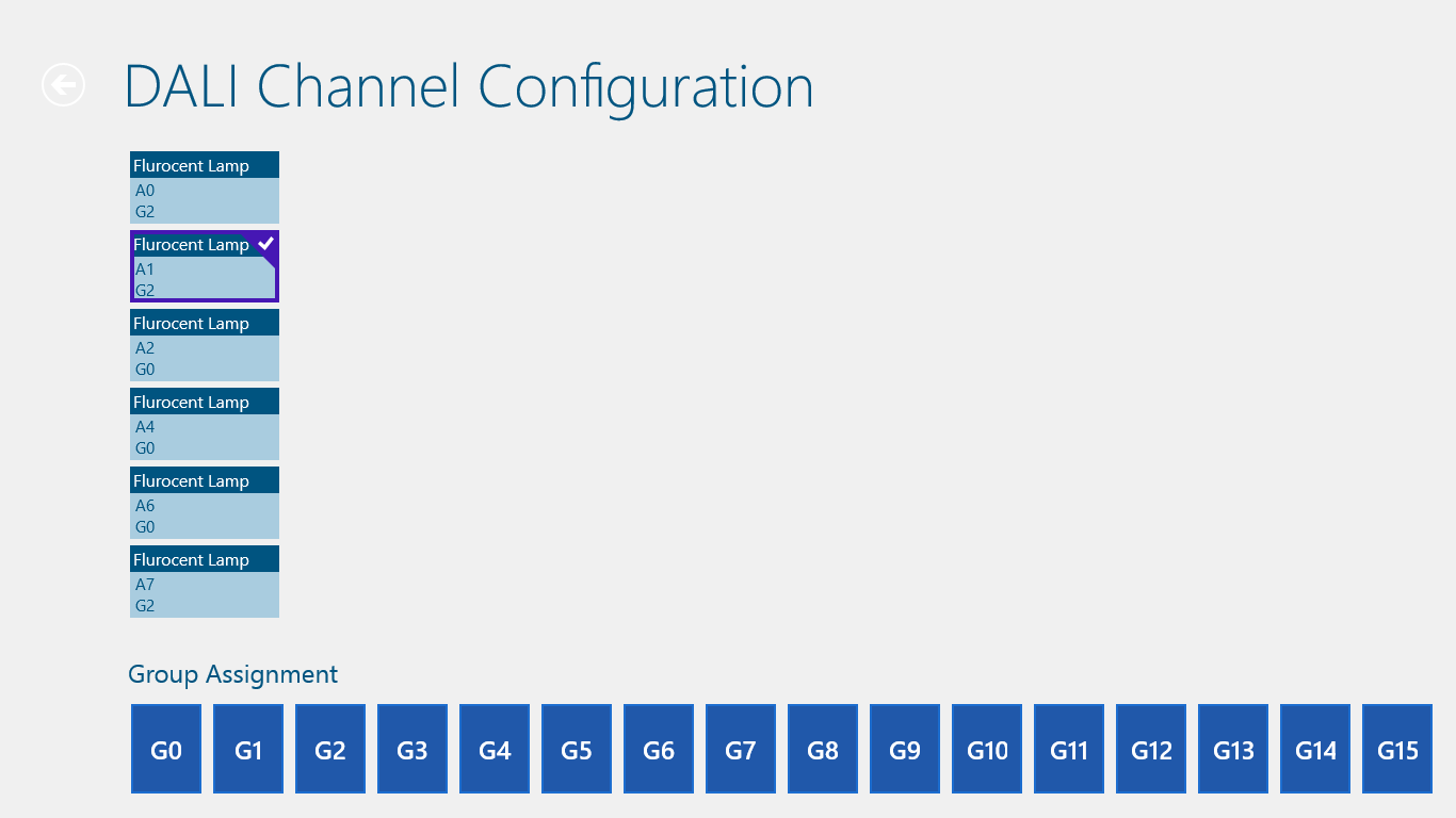 DALI channel configuration