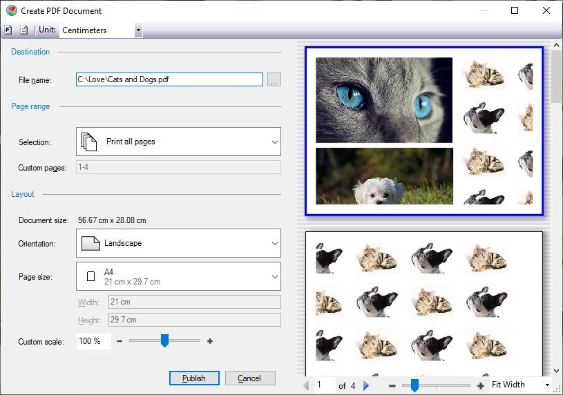 Export images to PDF