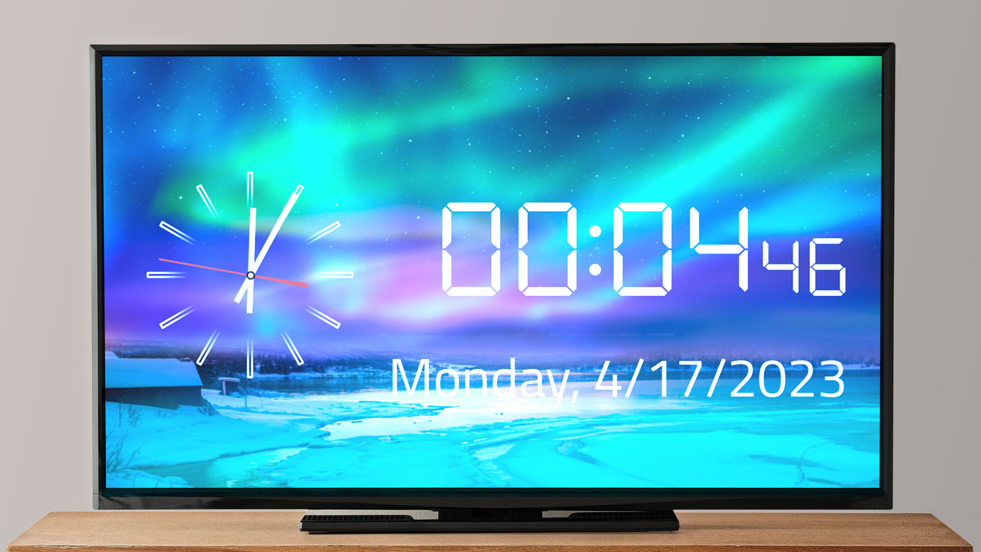 Aurora Borealis And Northern Lights HD Clock: Analog and Digital Clock Screensaver for Fire TV and Tablet - NO ADS