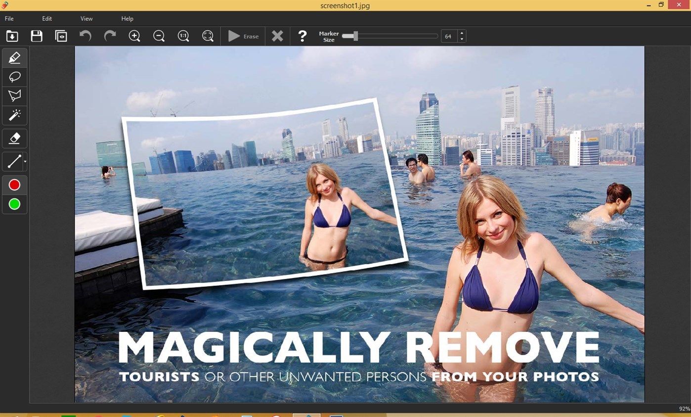 Magically remove tourists or other unwanted persons from your photo