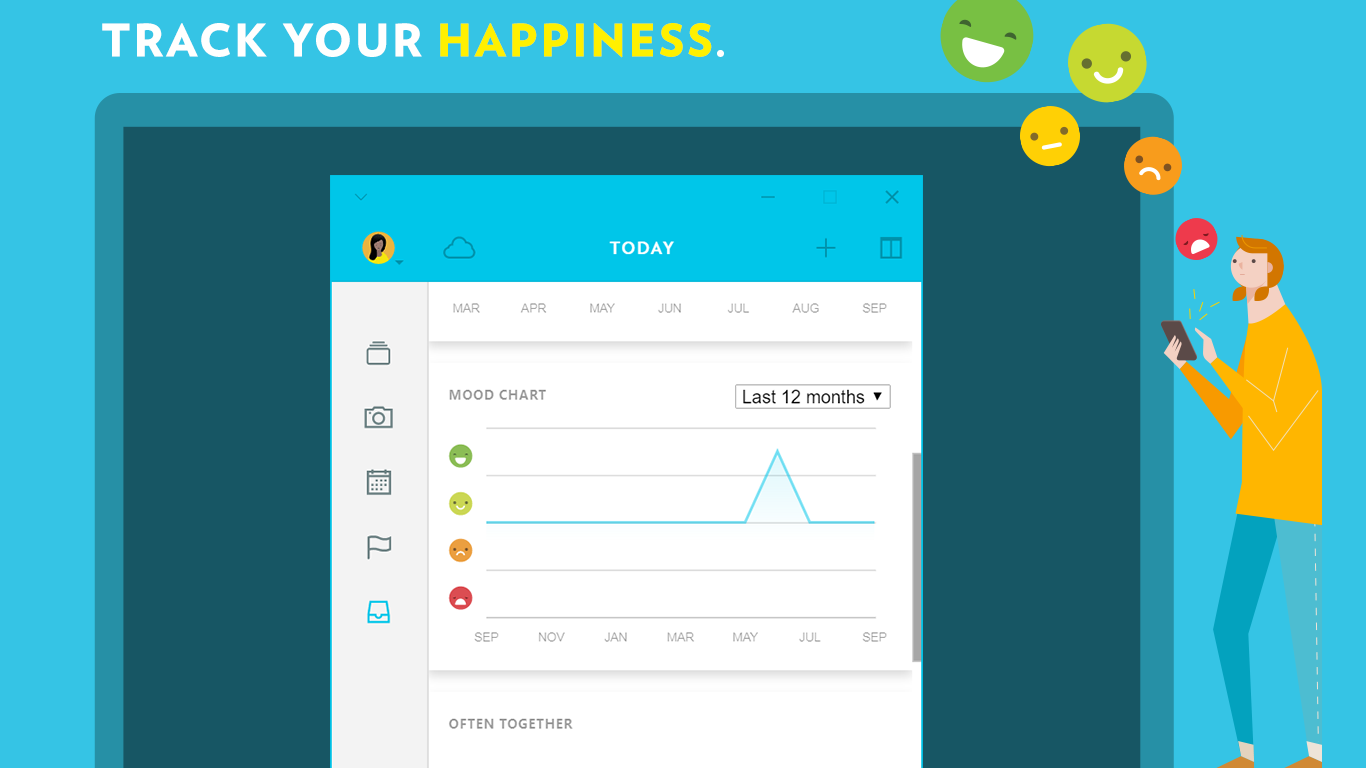 Track your mood and happiness.