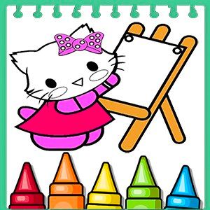 Hello Cat Coloring Book Pages