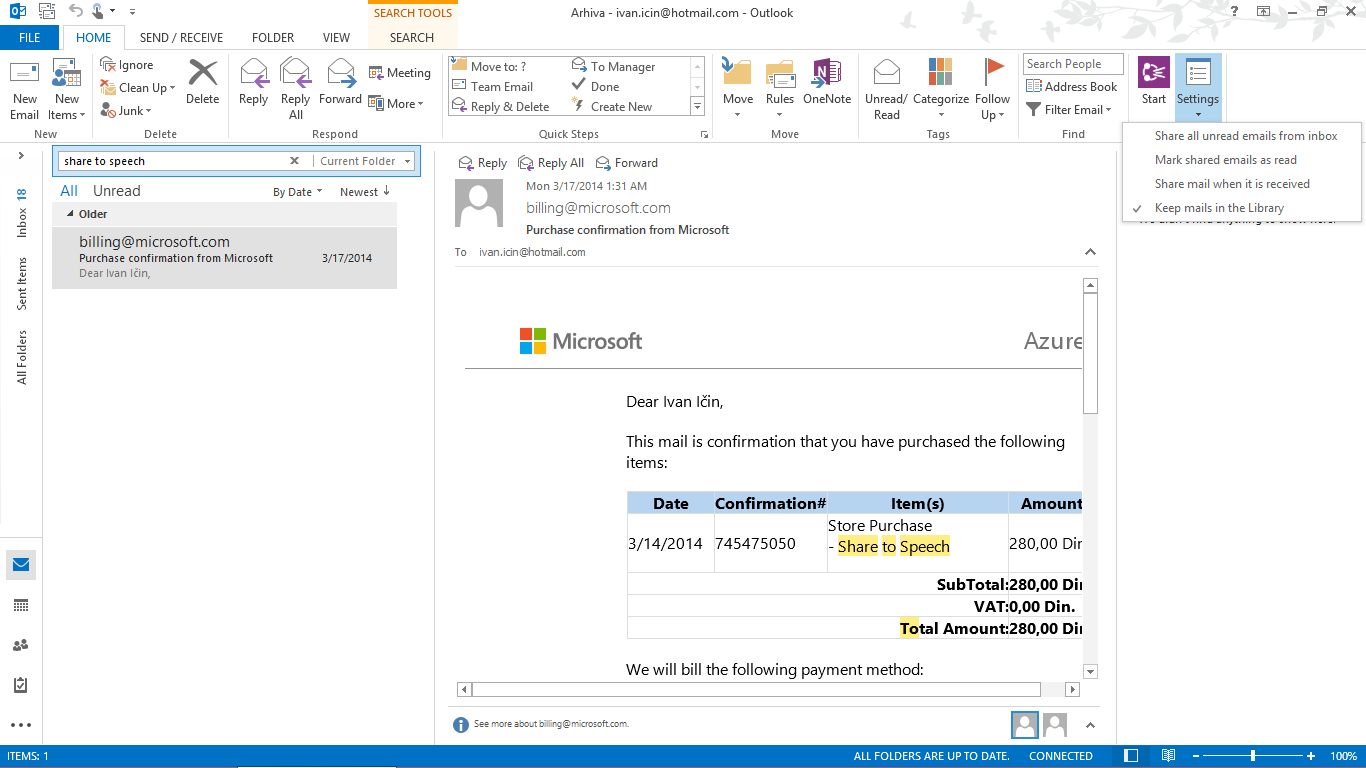 Office Outlook plugin (beta)