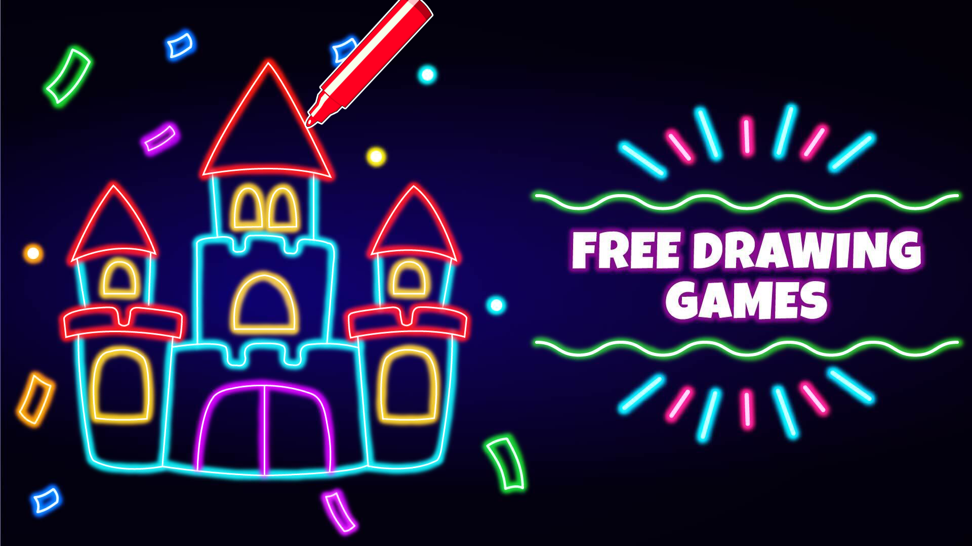 Kids Doodle - Glow Coloring & Drawing Games
