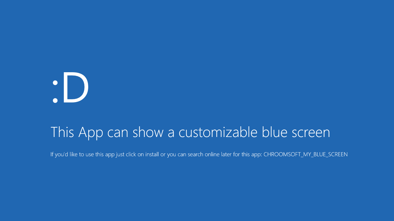 Run the Windows 8 blue screen in full screen mode without the cursor