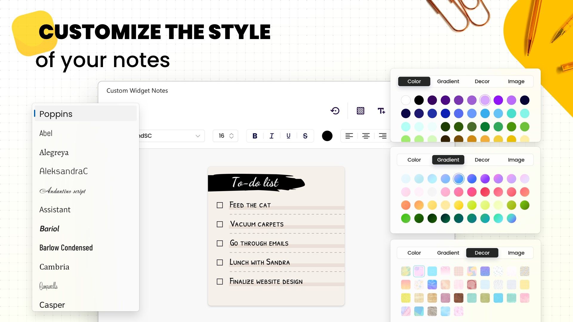 Custom Widget Notes – Template Collection