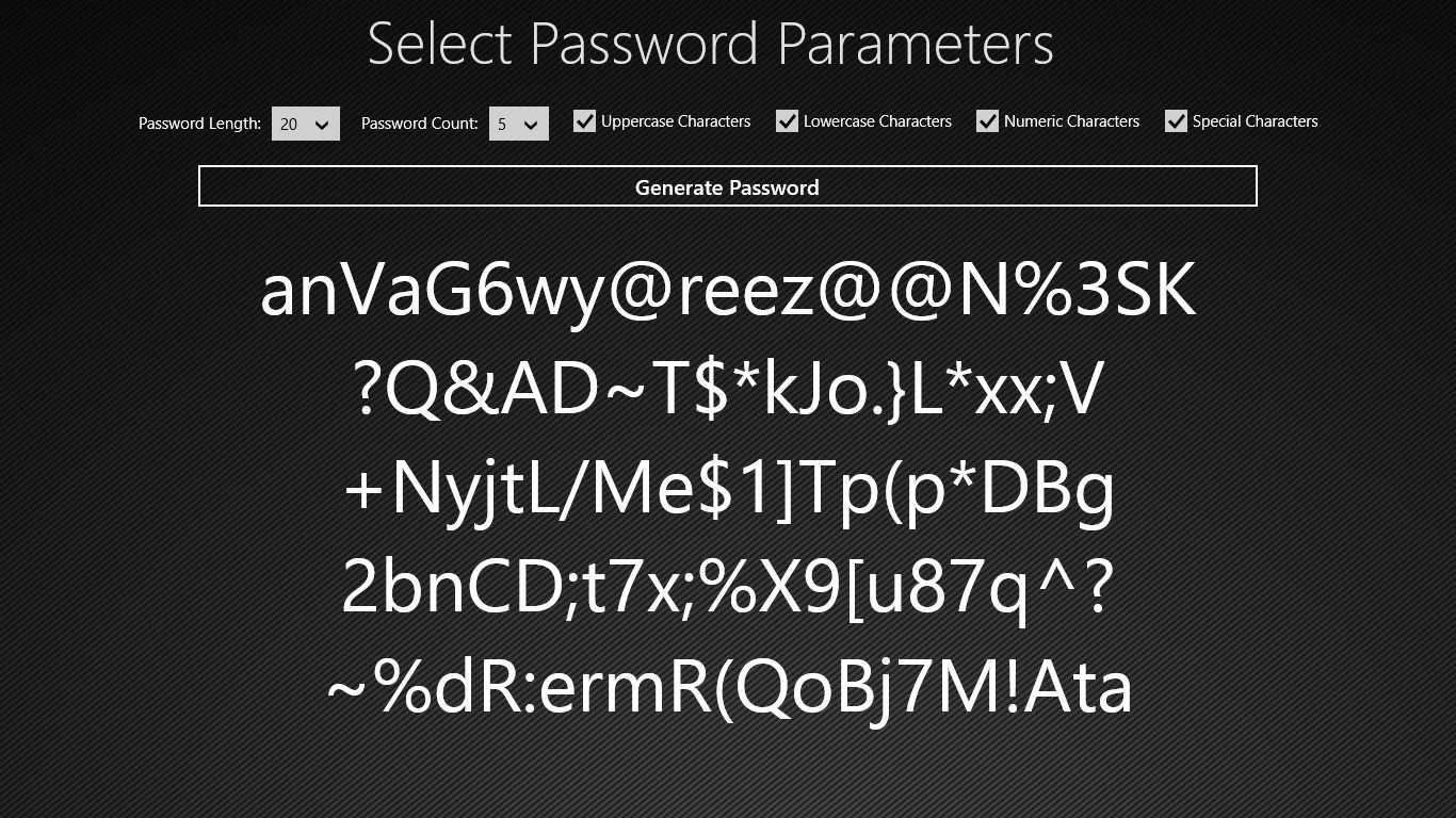 The list of generated passwords.