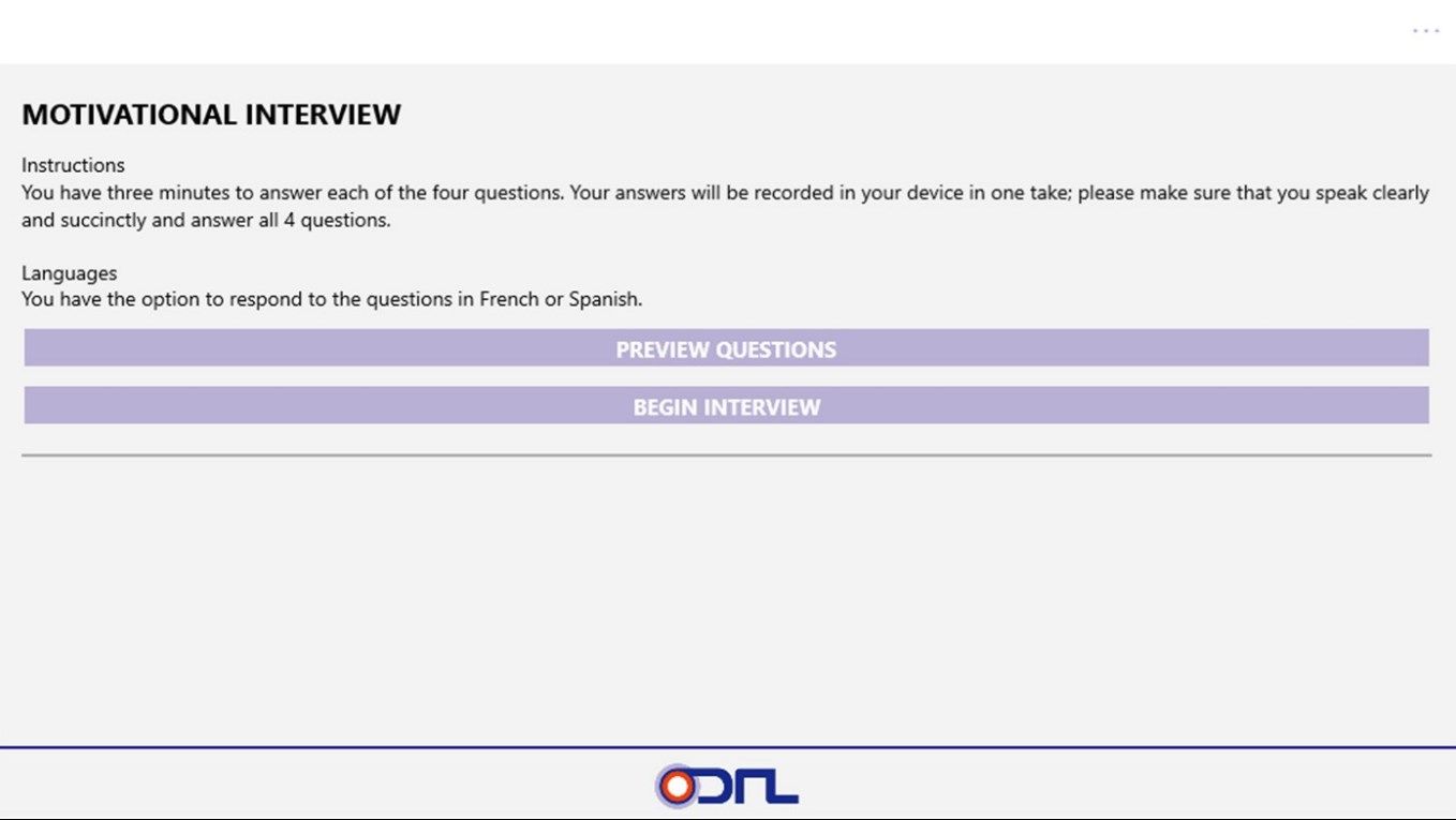 ODRL Virtual Assessment Portal