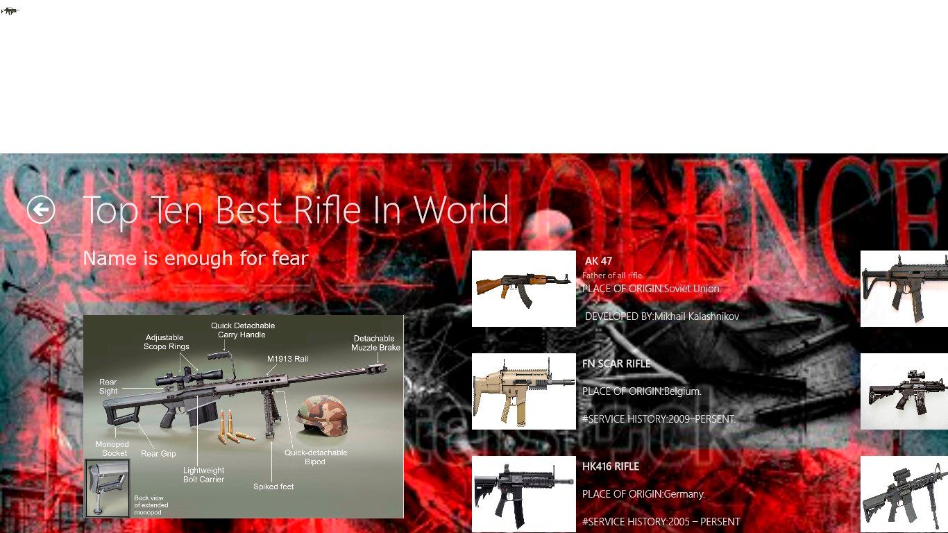 The group contains the details of the rifles, have a look on it.