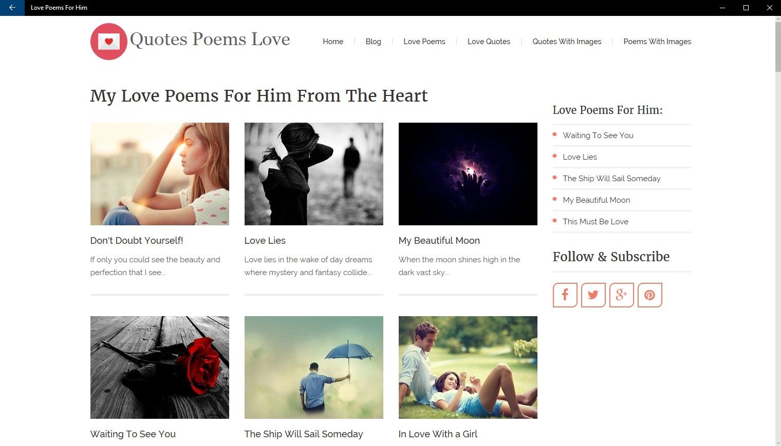 Love Poems For Him
