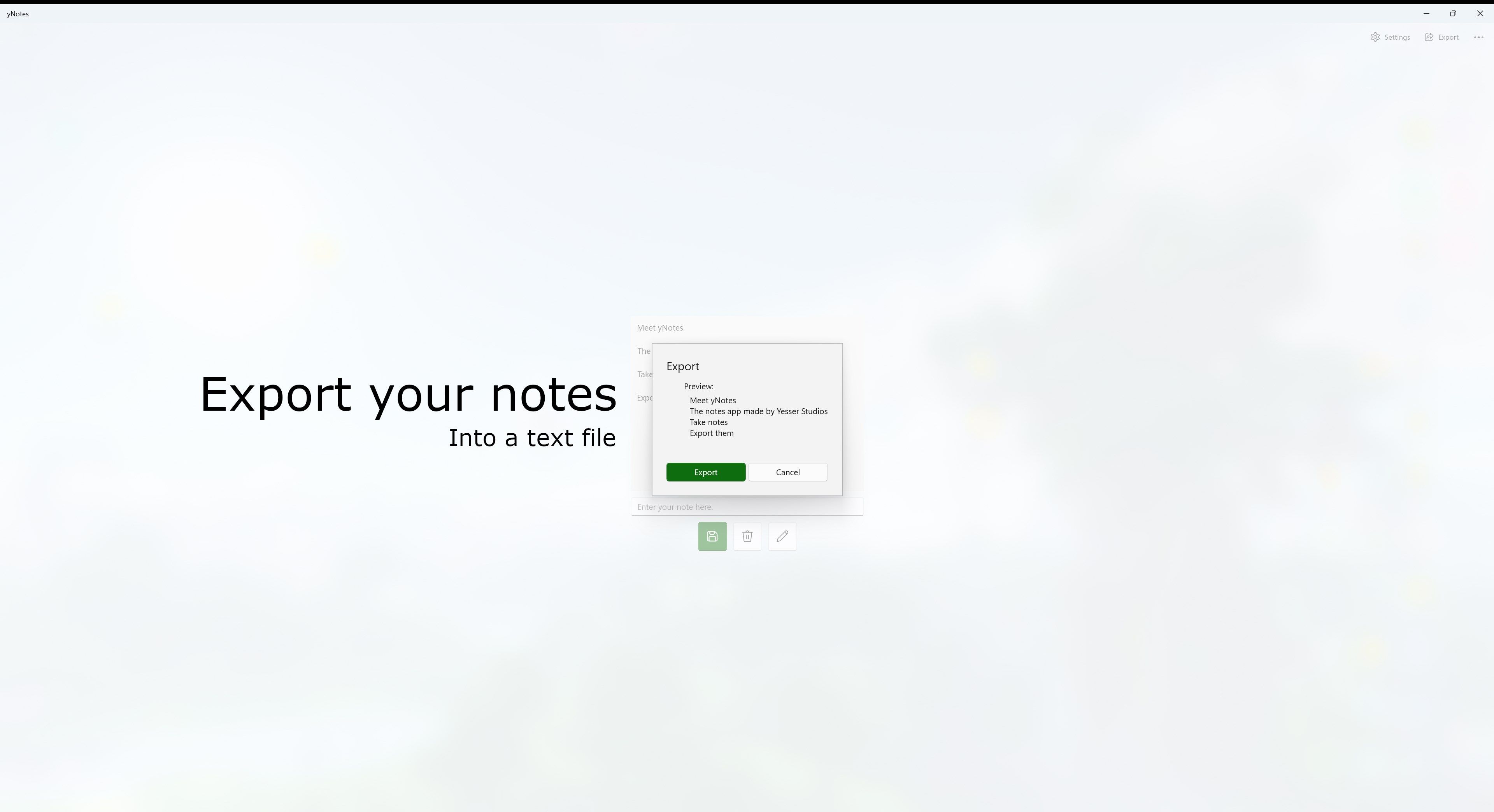 Export your notes
Into a text file
