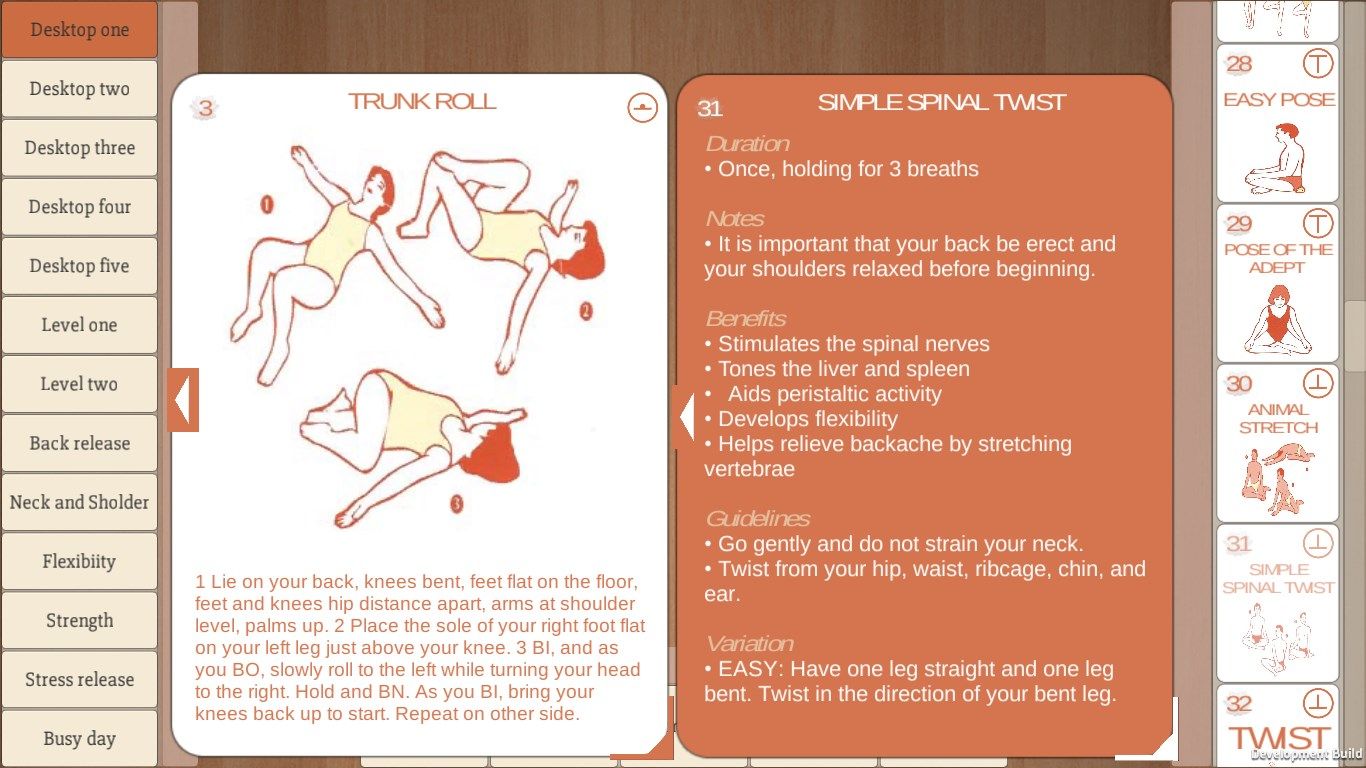 Drag, resize, and position yoga cards to best suit your needs