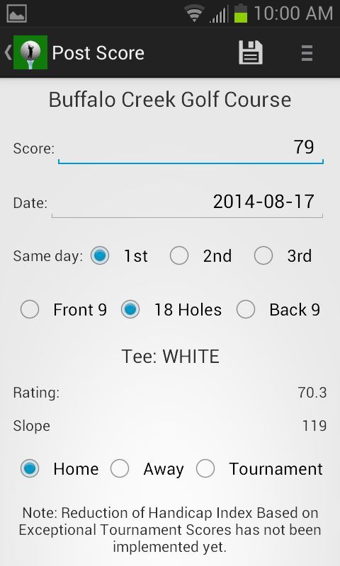 Golf Handicap Calculator Free -US Canada Australia