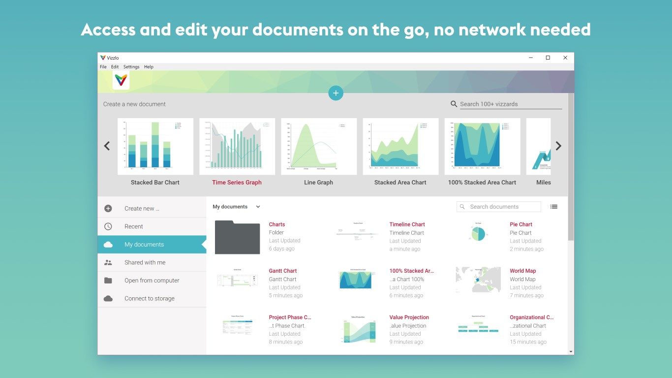 Access and edit your documents on the go, no network required