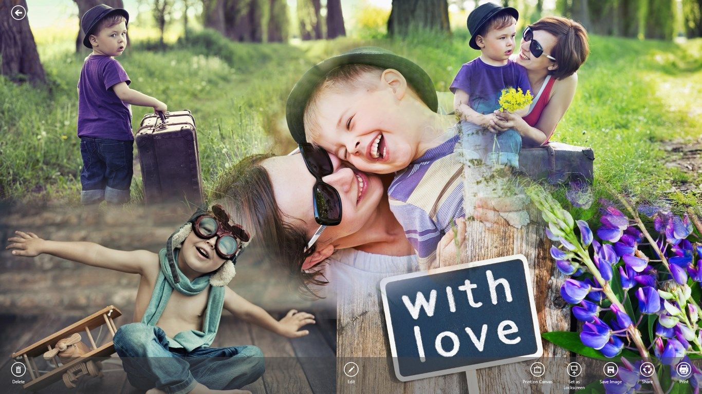 Preview your collage, save, print, or share with your family and friends.