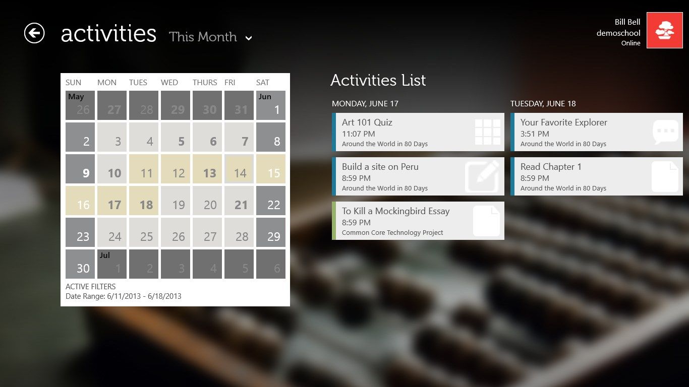 Use the calendar to select dates to see what's coming