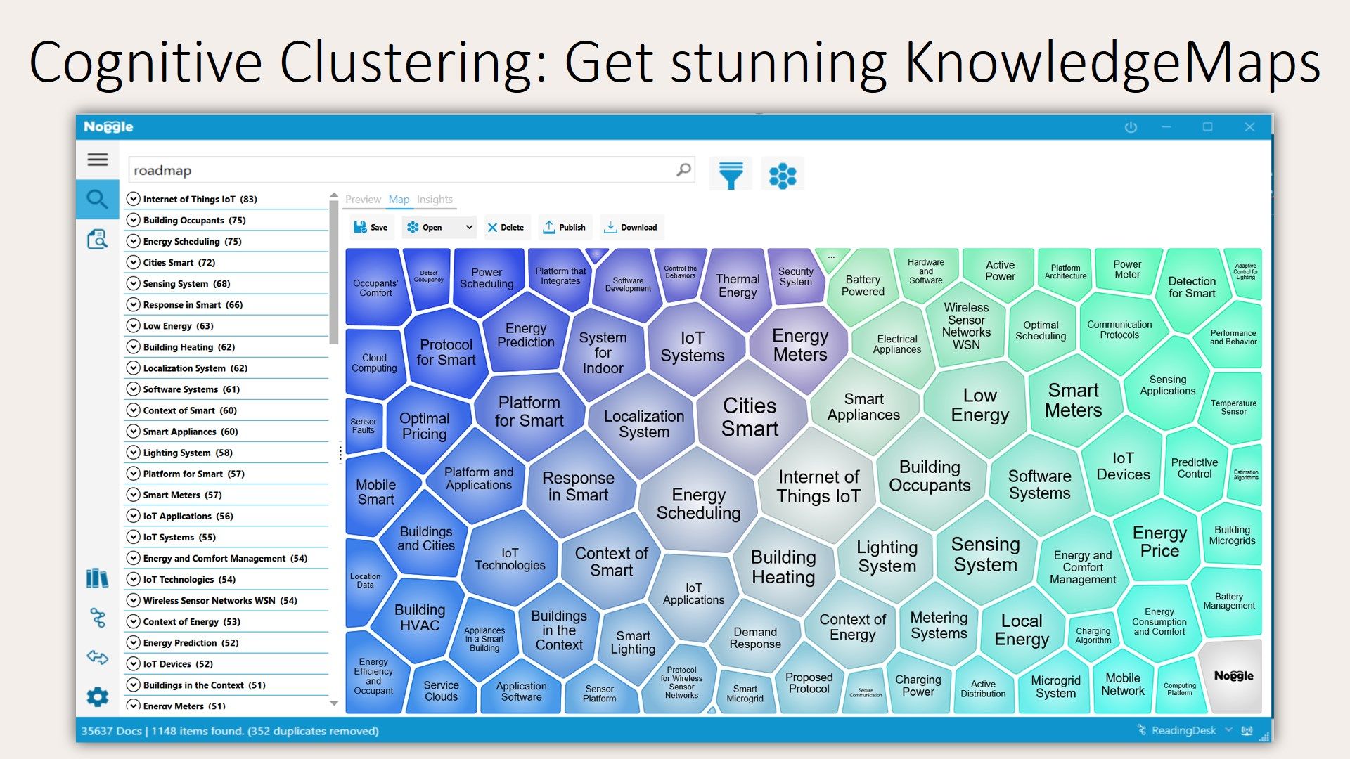 Use cognitive clustering to get auto-generated knowledge maps