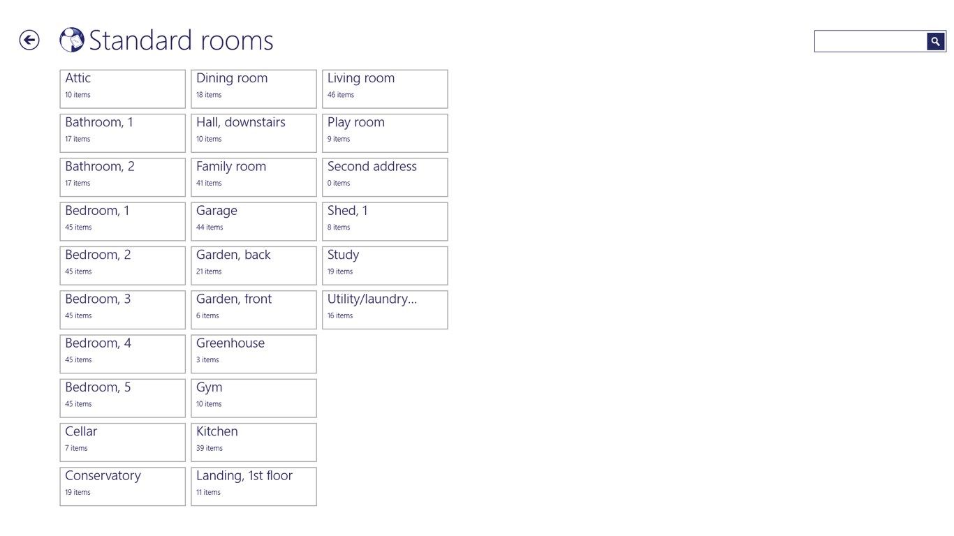 Adding a new room by selecting from the preset list of rooms