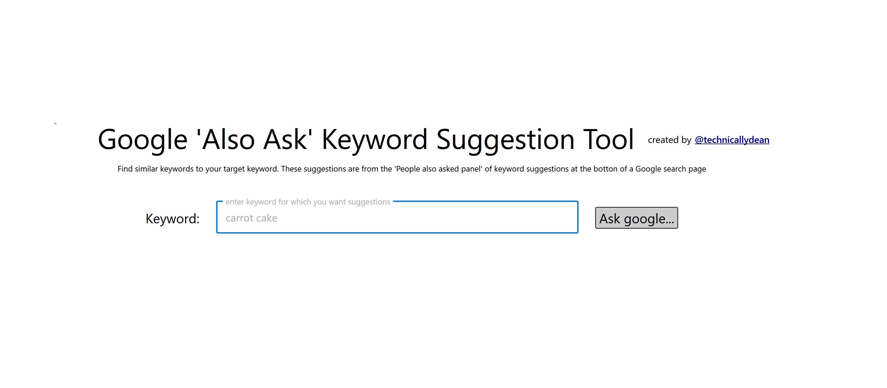 Also Ask Keyword Tool