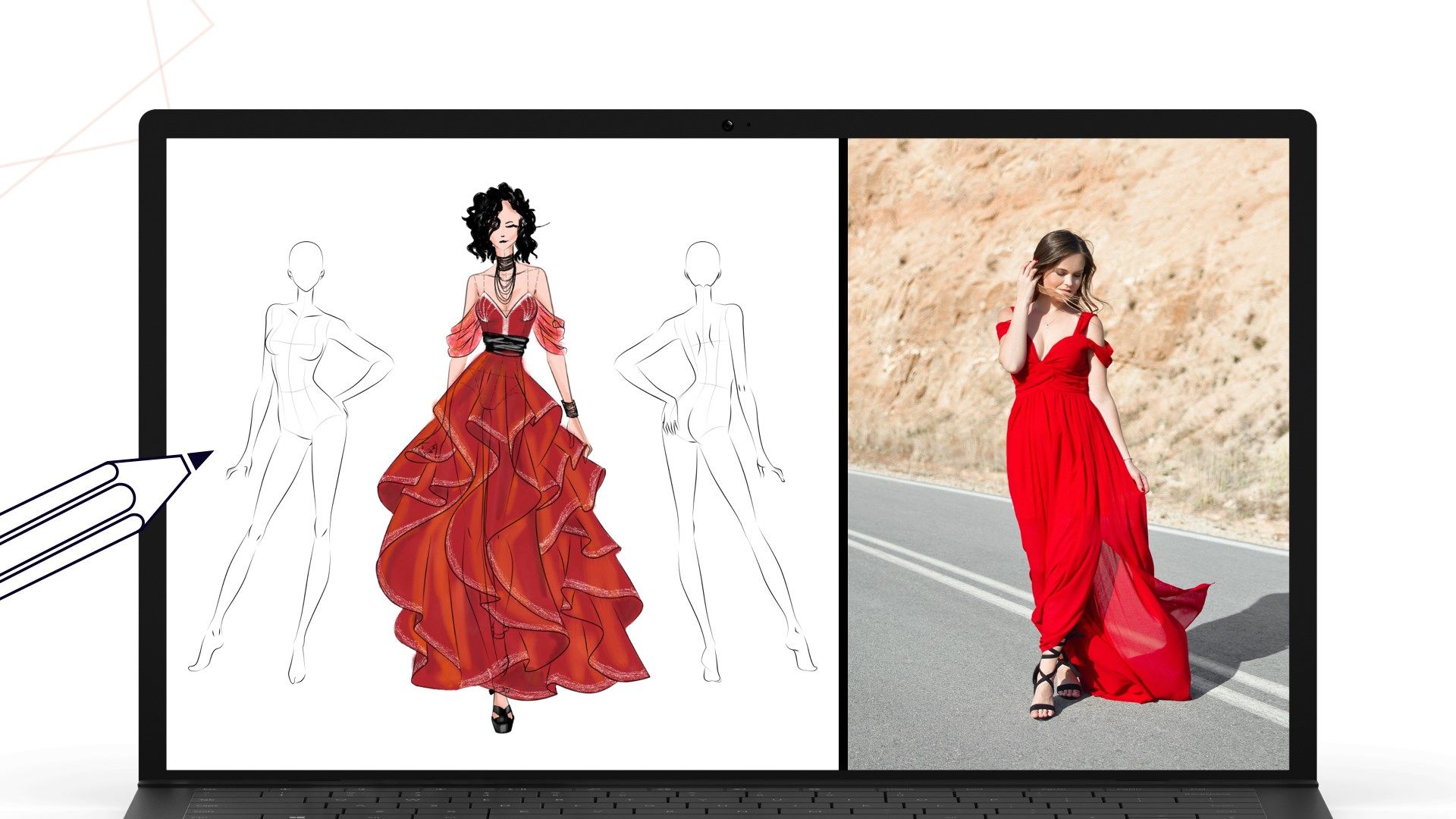 Fashion Design Sketches - Illustrator & Sketchbook