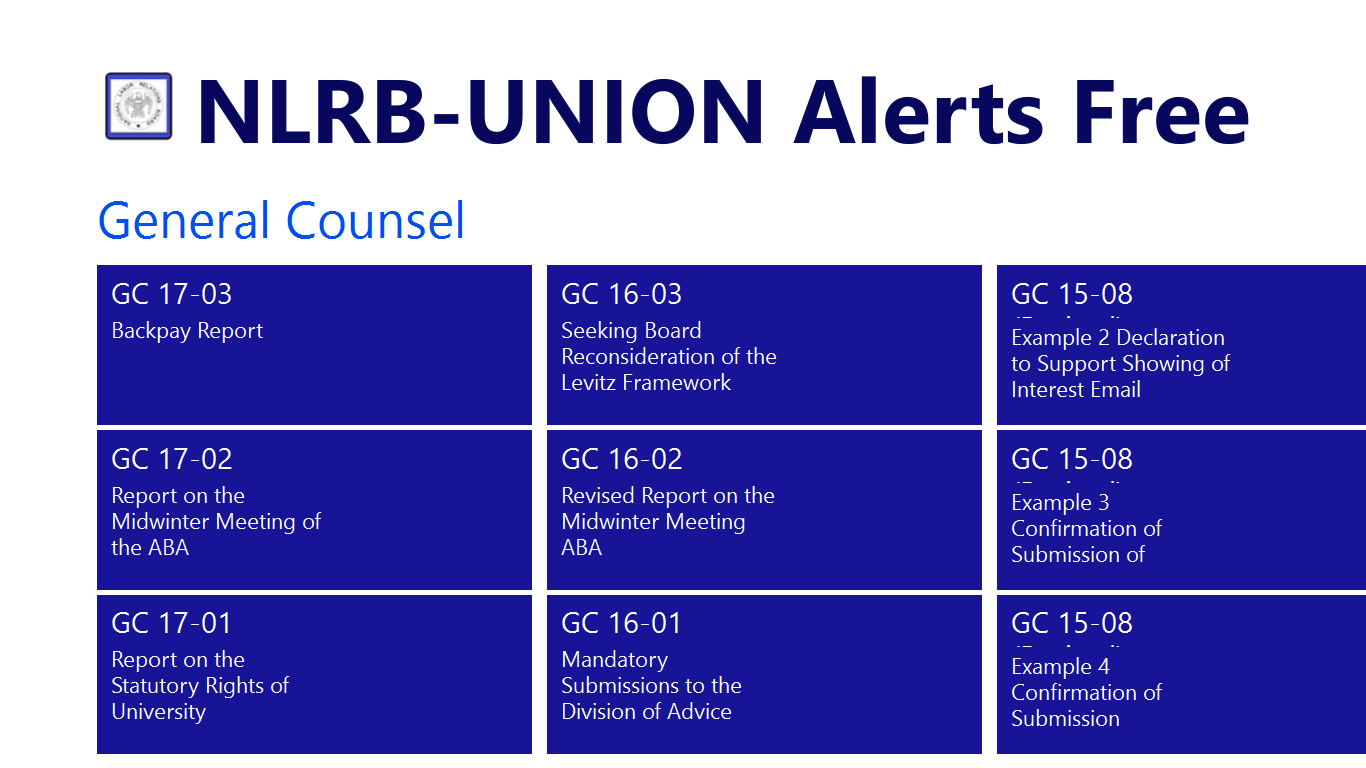 NLRB-UNION Alerts