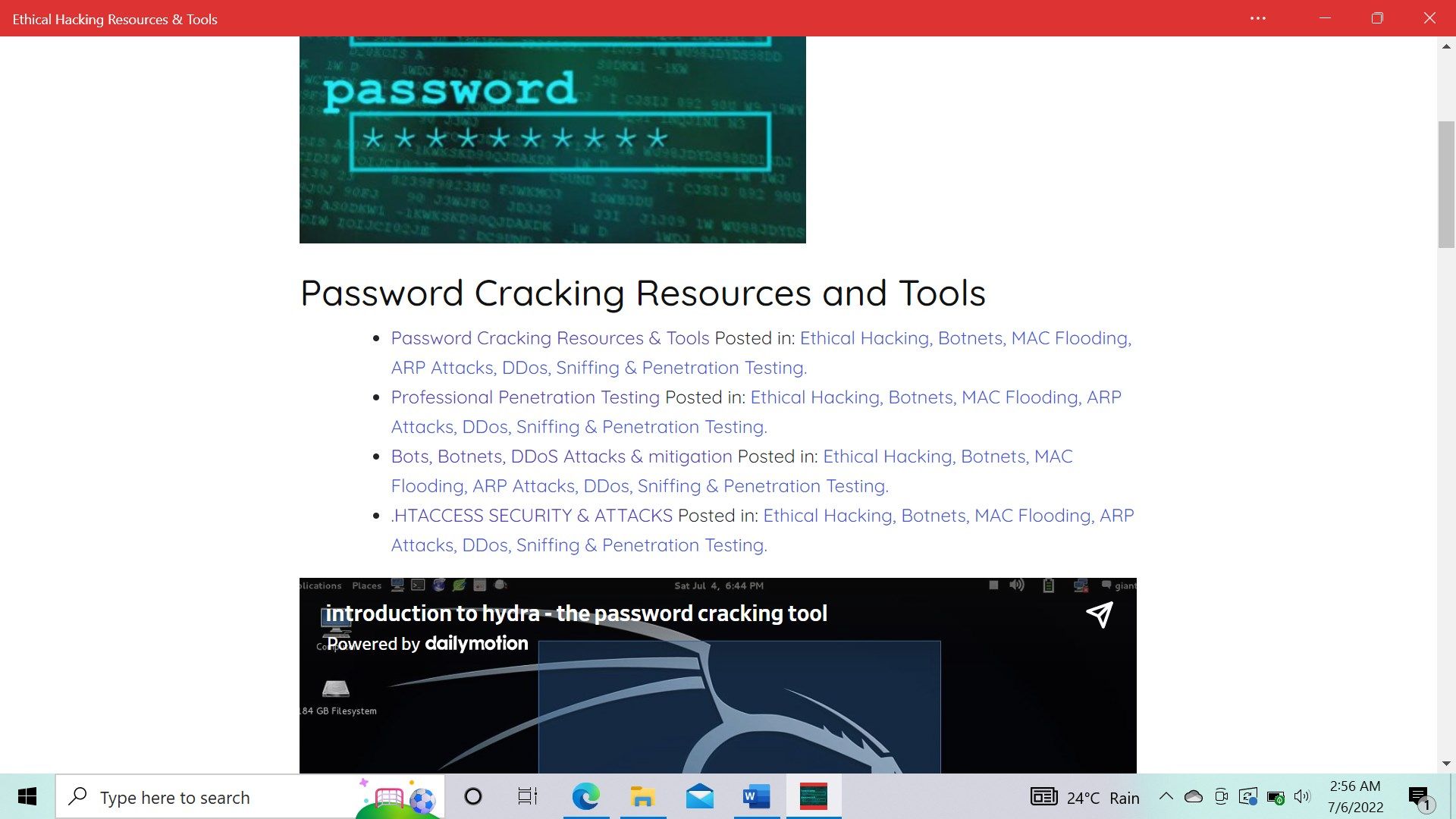 Password Cracking Resources and Tools