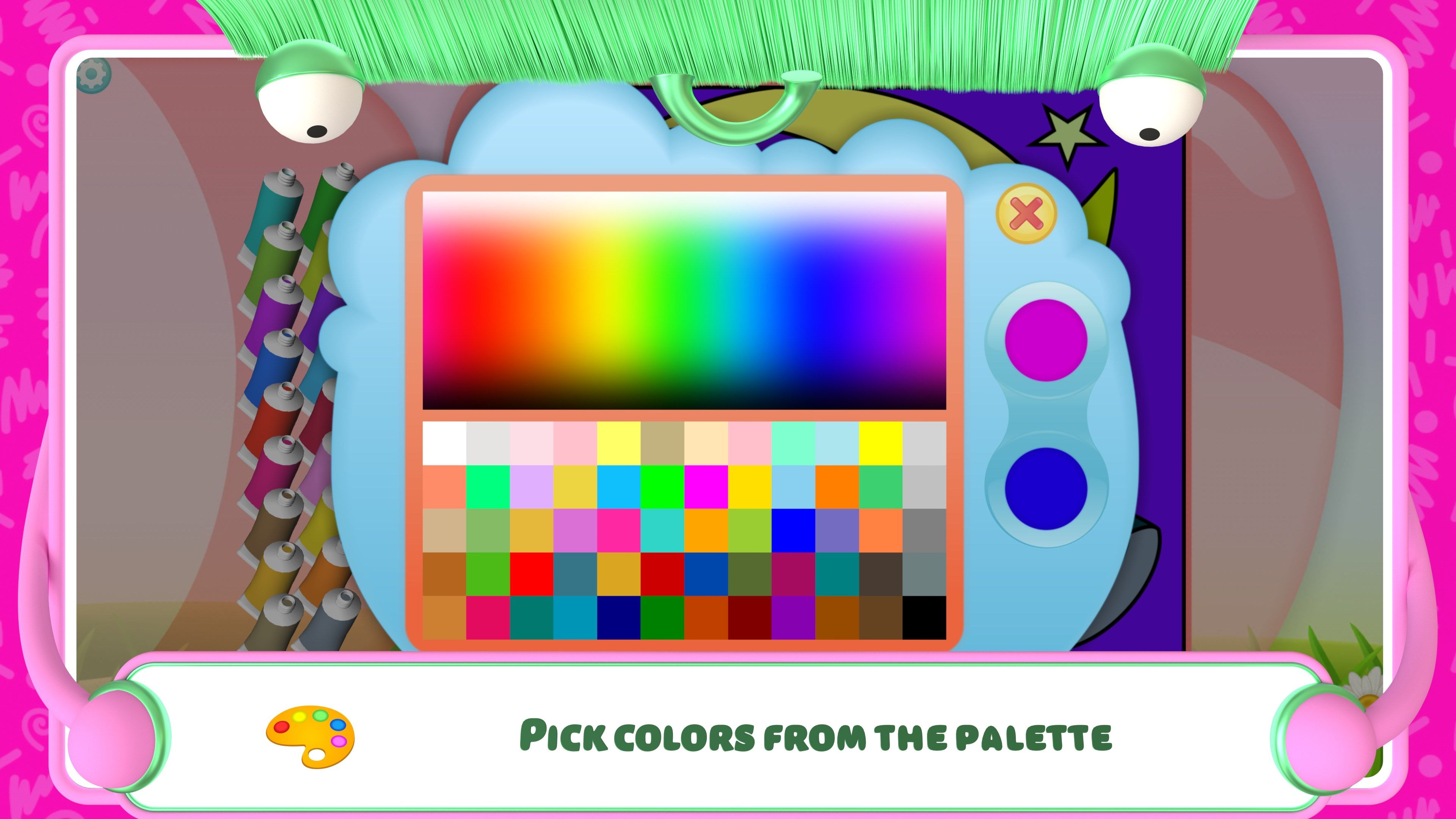 Pick colors from the palette