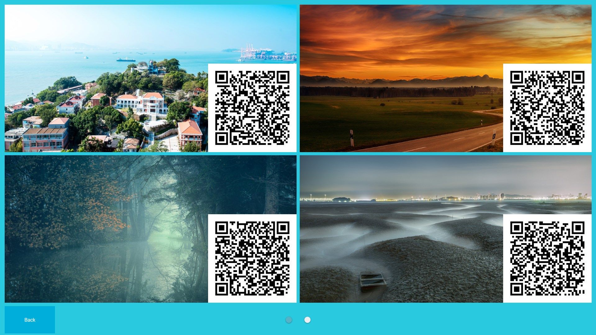 Media view page with QR codes