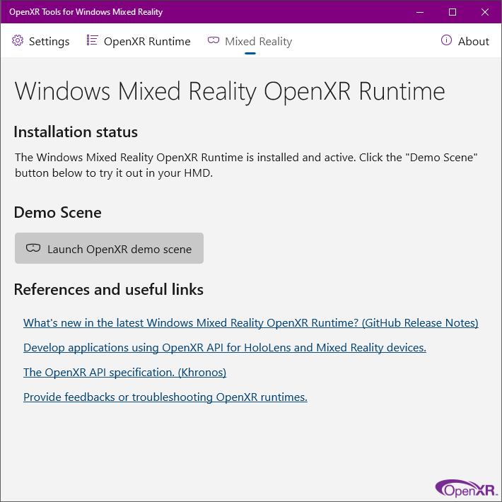 OpenXR Tools for Windows Mixed Reality
