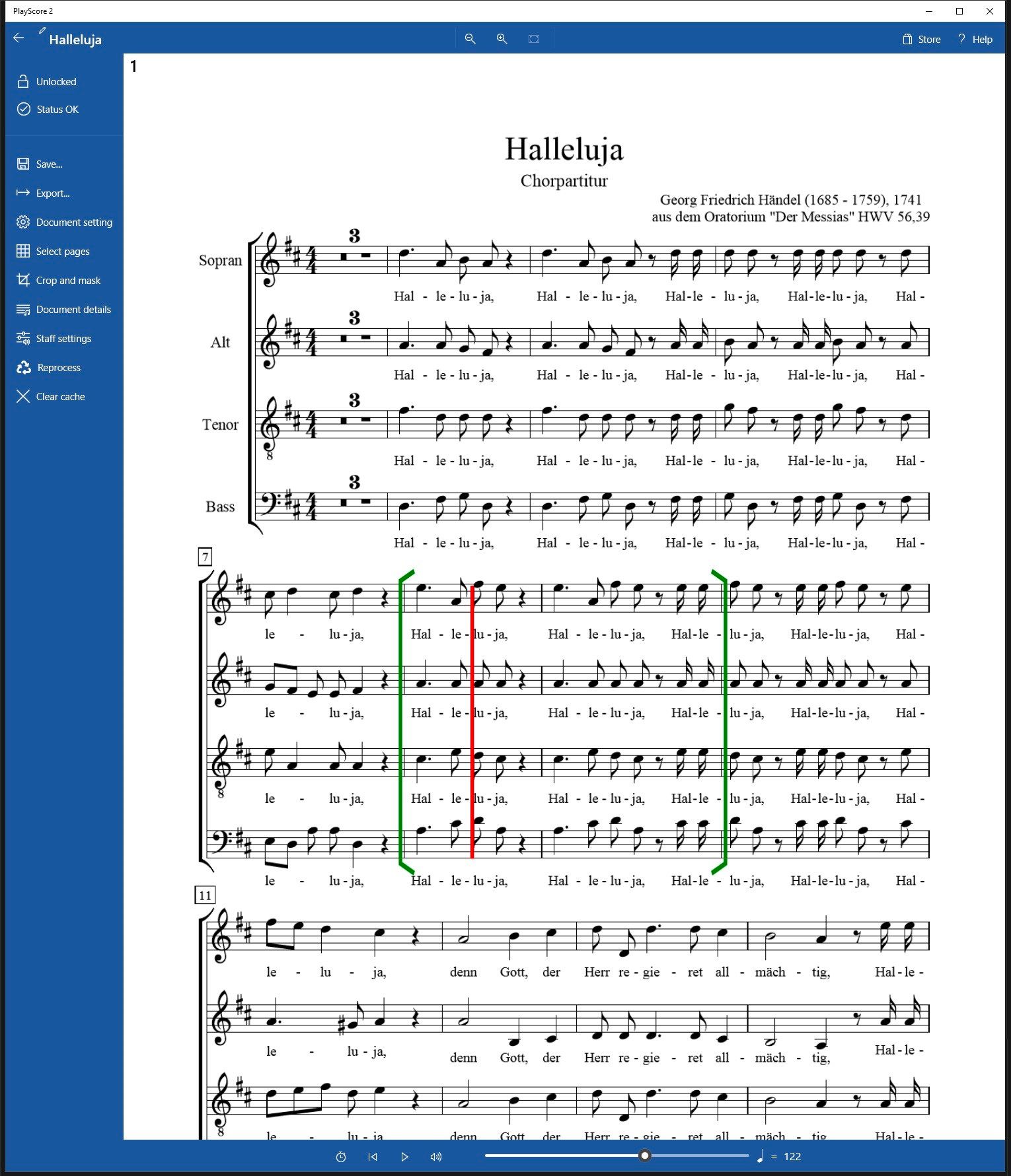 Play a PDF score from any measure