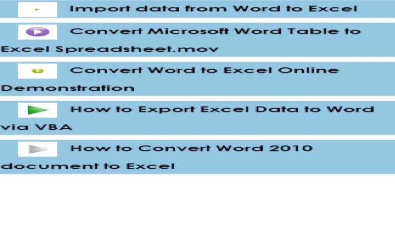 Convert document Files to Excel Files
