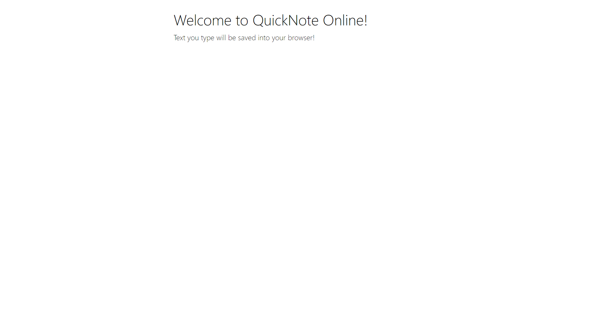 Welcome to QuickNote Online
