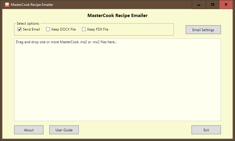 MasterCook Recipe Emailer