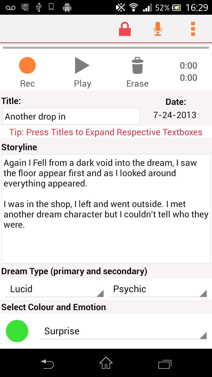 dreamPad Free : Dream Journal / Diary with Audio