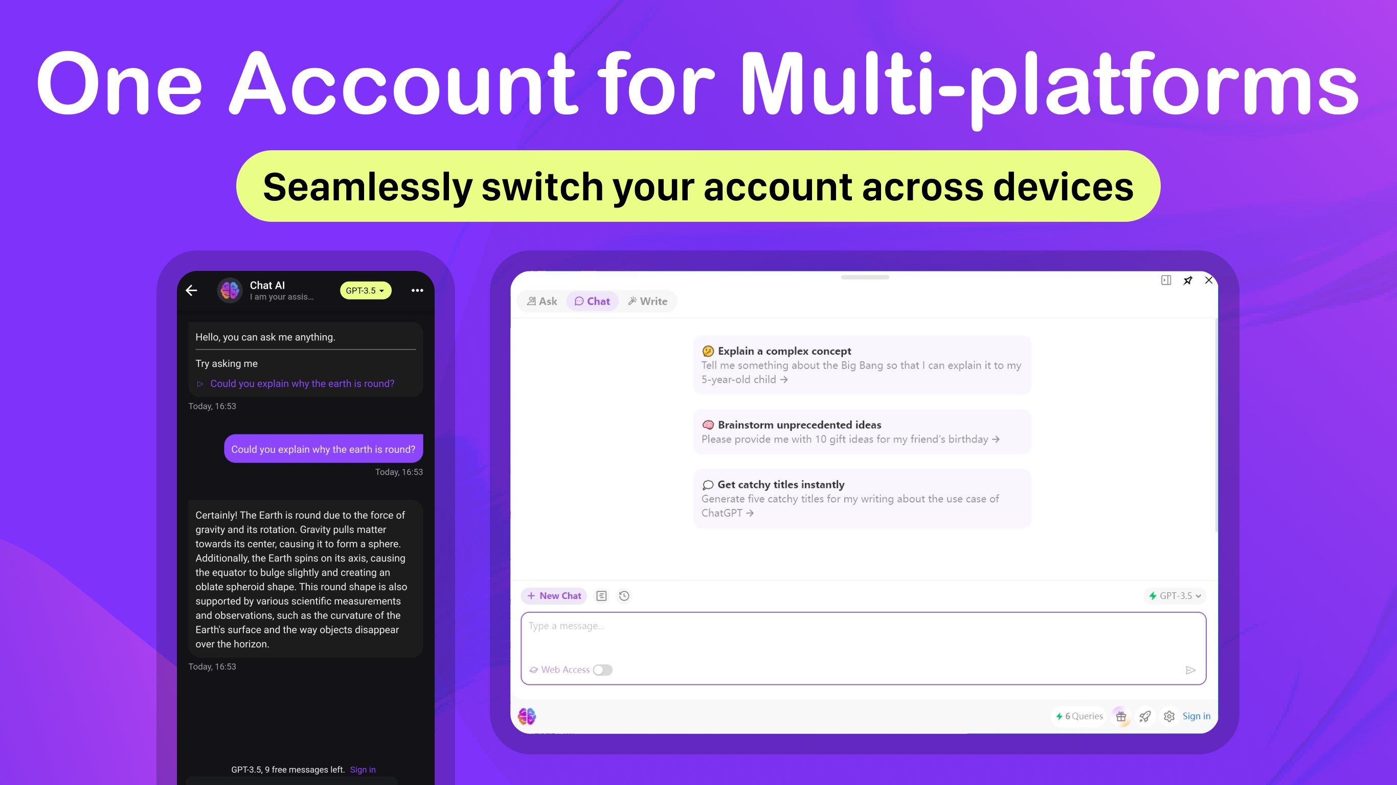 One account for multi-platforms