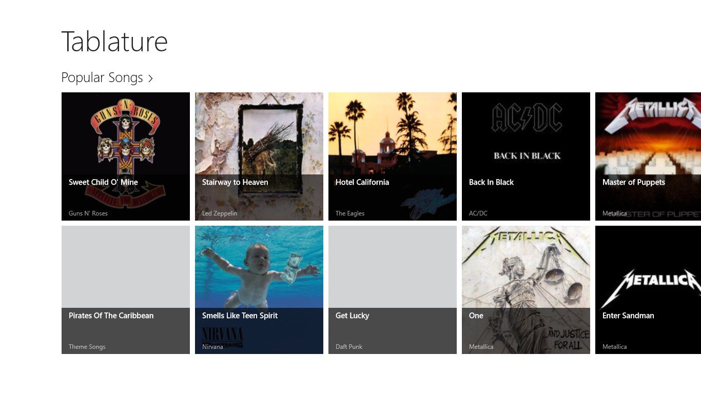 View popular songs and your favourites complete with album covert art.