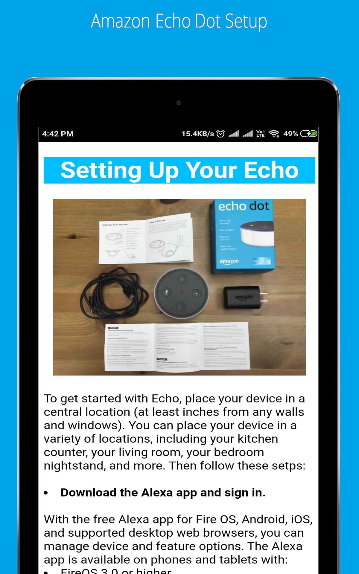 Guide for Amazon Echo dot