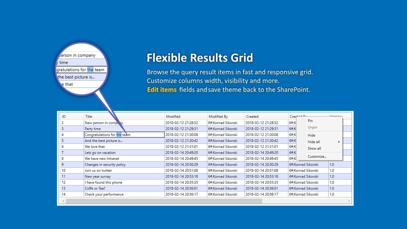 Flexible Results Grid
