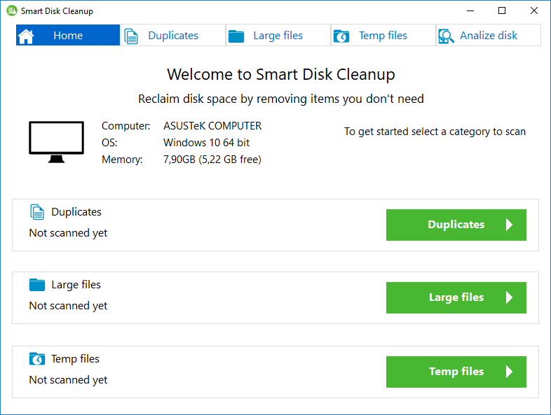 Smart Disk Cleanup - Computer Status
