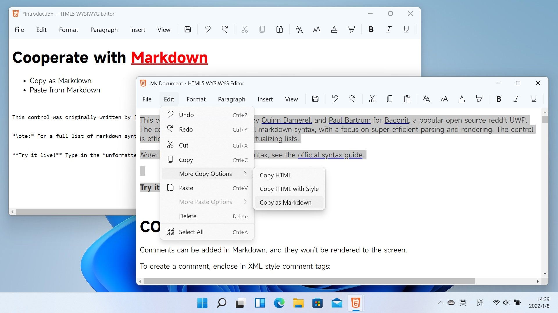 Cooperate with Markdown